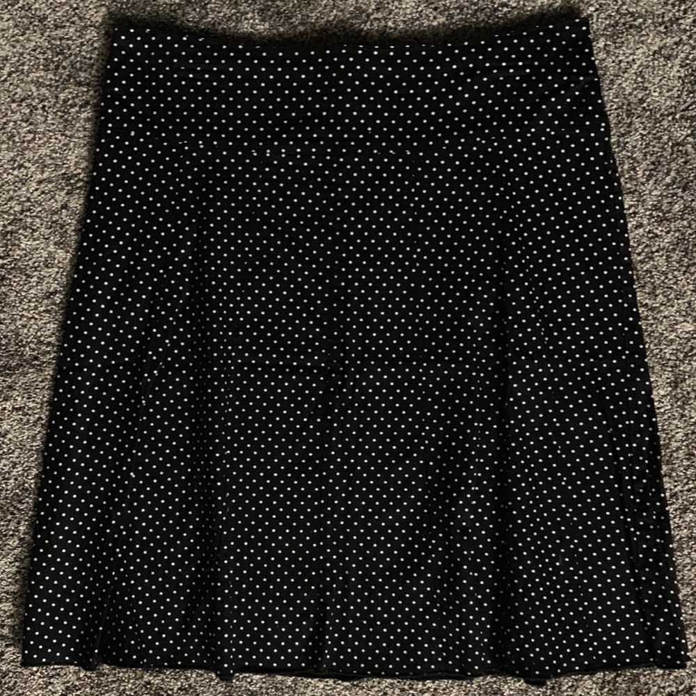 Spring Street Black/White Polka Dot A-Line Skirt